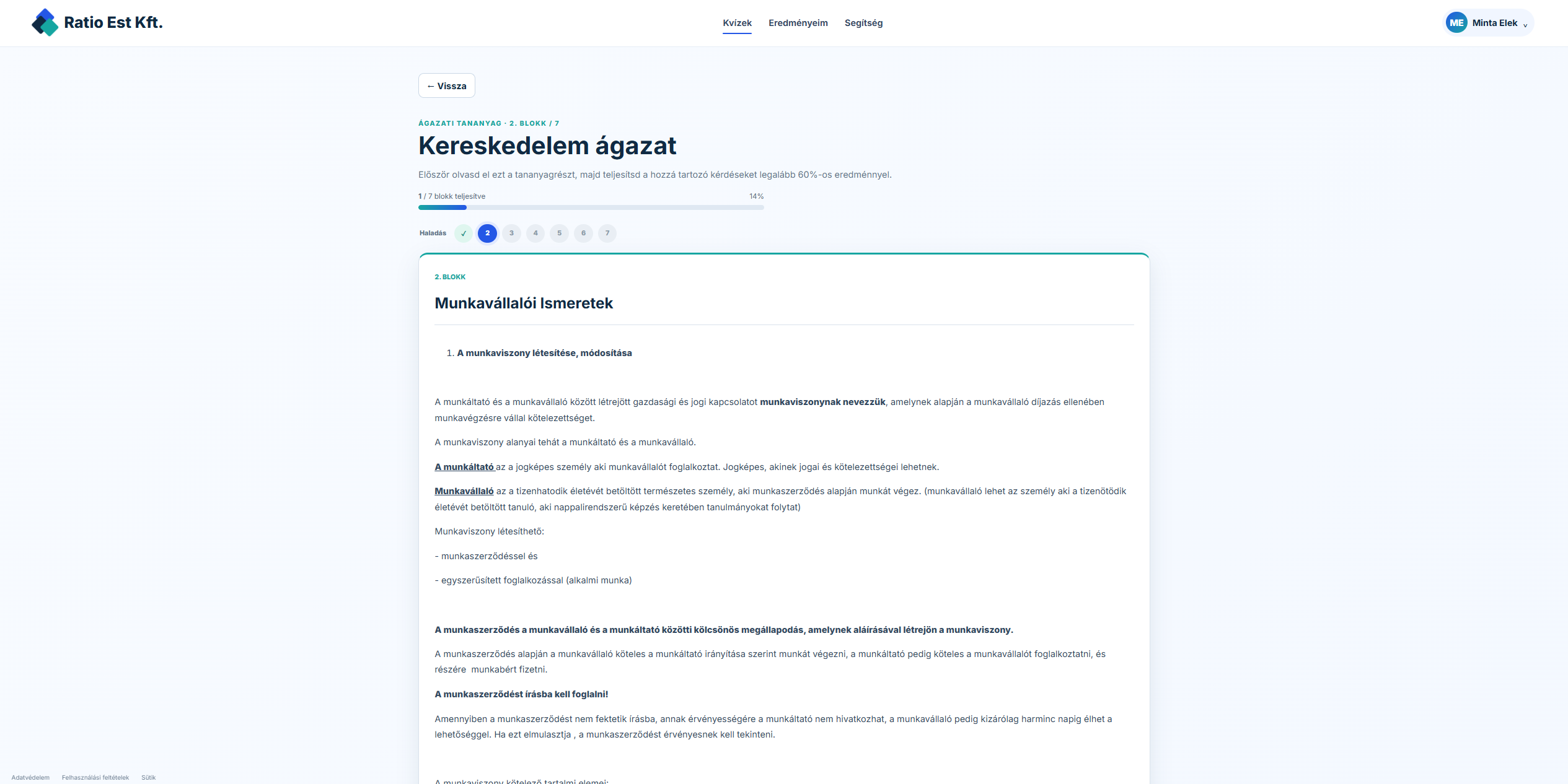 Ágazati tananyagblokk