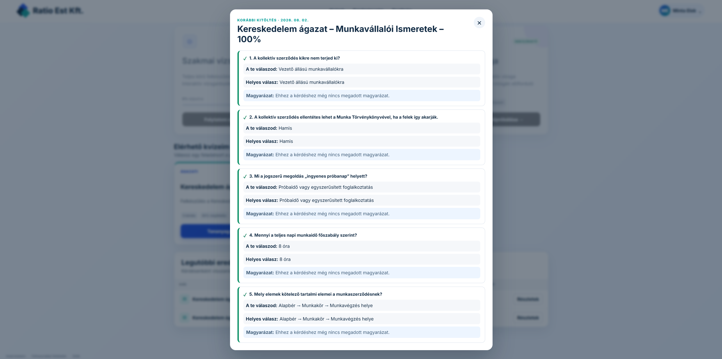 Ágazati blokk korábbi válaszainak visszanézése